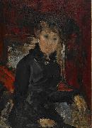 Ernst Josephson Woman dressed in black Sweden oil painting artist